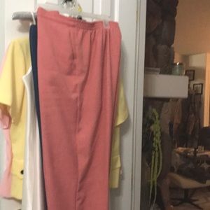 Coral slacks size 14 Alfred dunner polyester